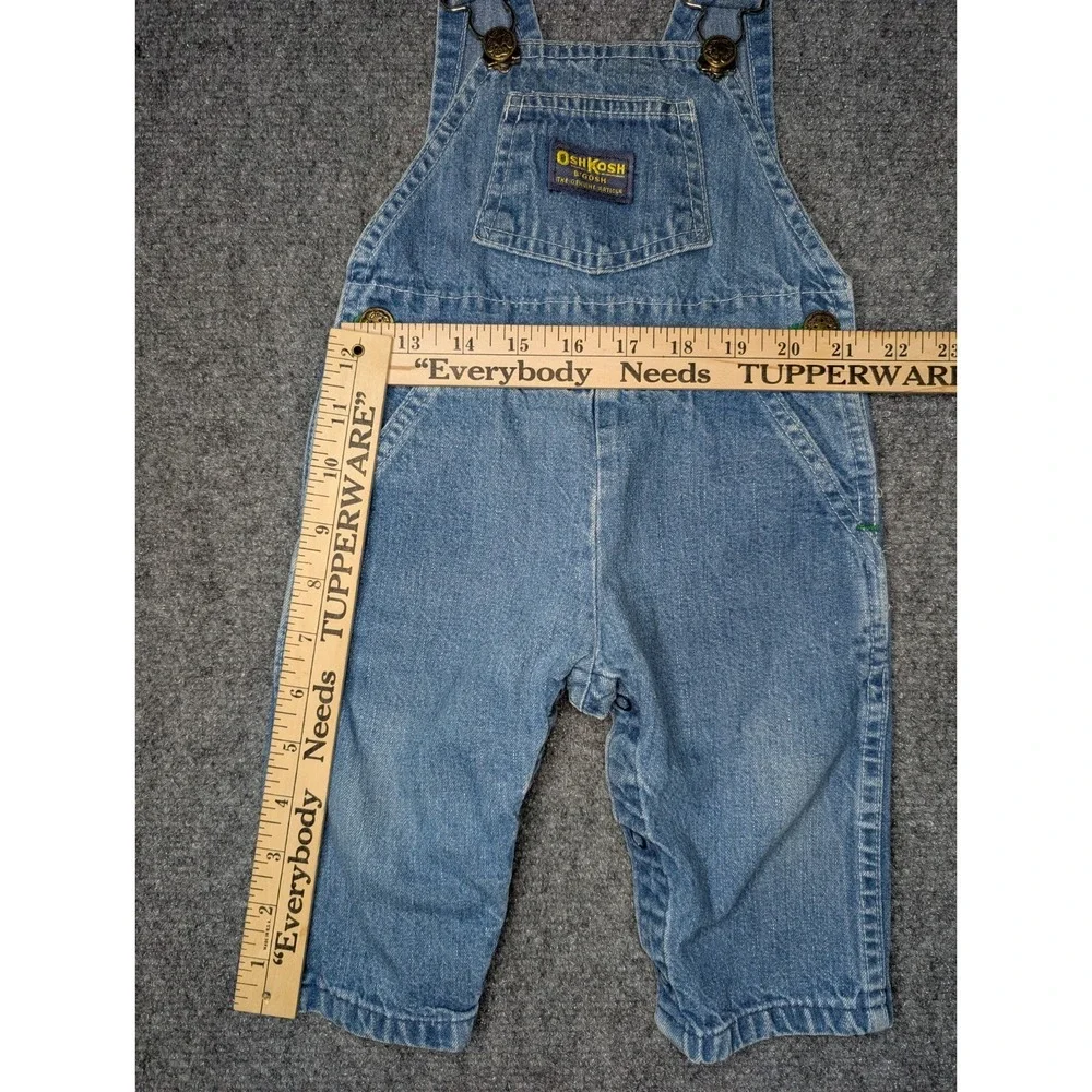 Vintage OshKosh B'Gosh Vestbak Denim Overalls Baby Size 6‎ Months USA Made Blue